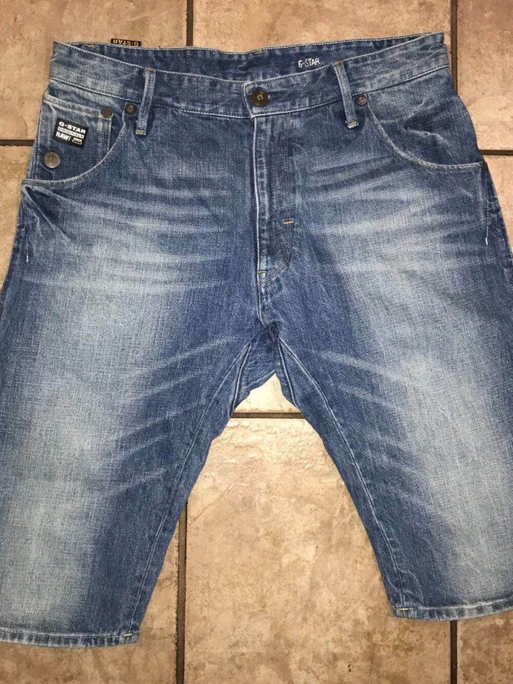 Men's G-Star Raw GS01 Arc 3D Loose Tapered 1/2 Denim Jean Shorts-Size 34